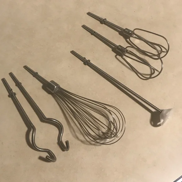 Black and Silver KitchenAid 9 Speed Hand Mixer with Attachments - Picture 4 of 13